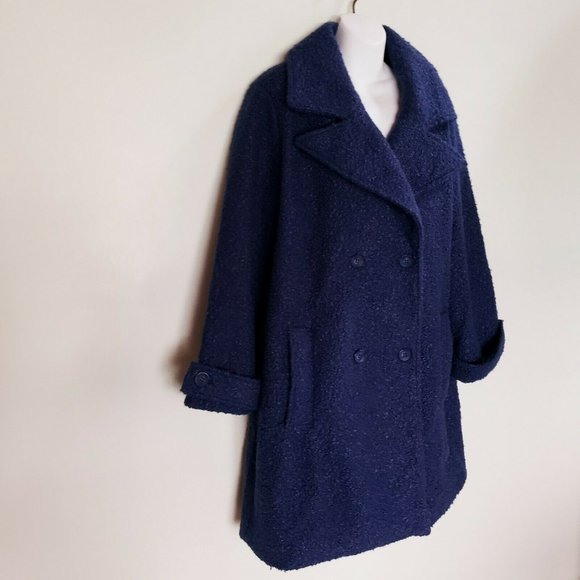 NWoT Women's ANTHONY RICHARDS Berber Blue Coat Jacket Button Front - Picture 3 of 7